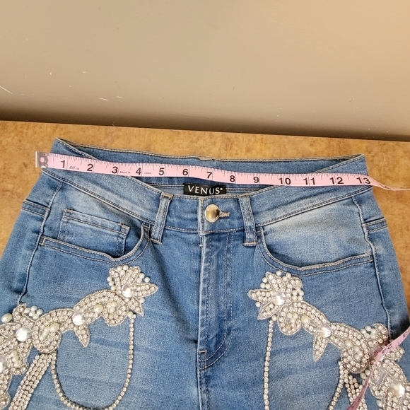 Venus Jeans Jewel Embellished Skinny Stretch Jeans Size 2 - Picture 8 of 12